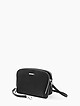 Черная сумочка кросс-боди из стеганой сафьяновой кожи с брошками и искусственным жемчугом  Alessandro Beato