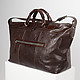 Темно-коричневая мужская дорожная сумка-трапеция из кожи с тиснением буффало  Tony Bellucci