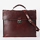Стильный коричневый кожаный портфель на кодовом замке  Tony Bellucci