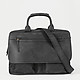Мужская сумка для деловых будней и путешествий из черного нубука с винтажным эффектом  Tony Bellucci