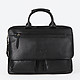Черная мужская сумка для деловых будней и путешествий из зернистой кожи  Tony Bellucci