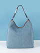 Мягкая голубая сумка-хобо из плетеной соломки и кожи  Gianni Notaro