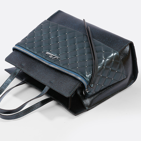 Классическая сумка Alessandro Beato 523-5285-5218 black turquese sparkle