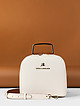 Молочно-белая кожаная сумка-коробка с металлической ручкой  Lucia Lombardi