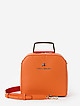 Оранжевая кожаная сумка-коробка с металлической ручкой  Lucia Lombardi