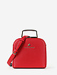 Красная кожаная сумка-коробка с металлической ручкой  Lucia Lombardi