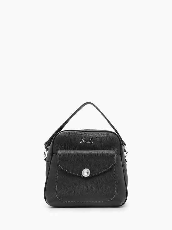 Небольшая сумка-рюкзак из мягкой кожи черного цвета  Marina Creazioni