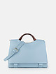 Вместительная сумка-сэтчел из мягкой кожи светло-голубого оттенка  Gironacci
