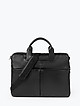 Мужская черная деловая сумка из мягкой кожи  Giudi