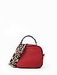 Красная кожаная сумочка-боулер с двумя ремешками  Alessandro Beato