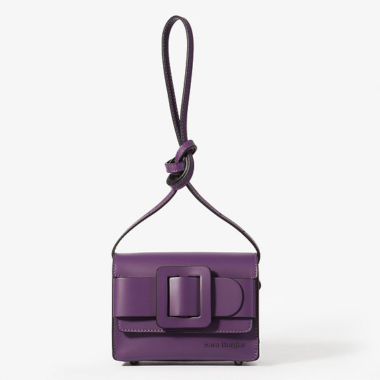 Фиолетовая кожаная сумочка-кроссбоди небольшого размера  Sara Burglar