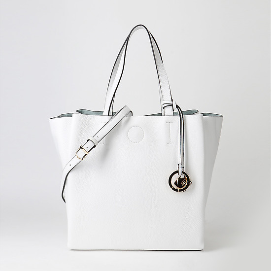 Белая сумка-трапеция из мягкой кожи  Alessandro Beato