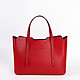 Кожаная красная сумка-тоут среднего размера  Sara Burglar