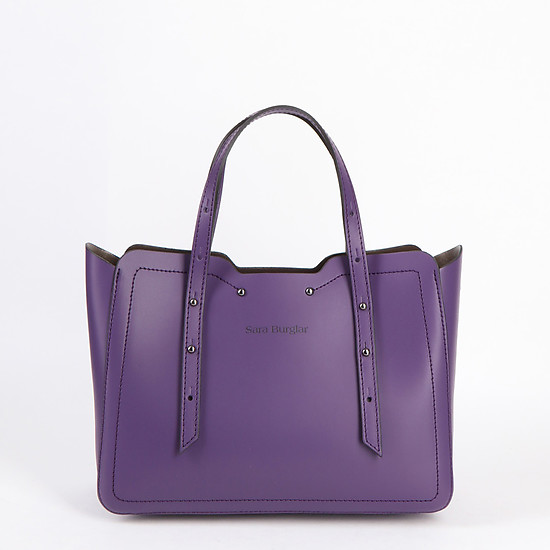 Кожаная фиолетовая сумка-тоут среднего размера  Sara Burglar