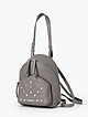 Небольшой серый кожаный рюкзак с ручкой на плечо  Marina Creazioni