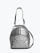 Небольшой серебристый кожаный рюкзак с ручкой на плечо  Marina Creazioni