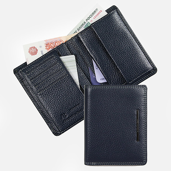Темной-синий кожаный бумажник  Alessandro Beato