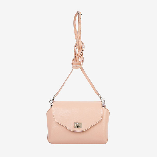 Маленькая сумочка-кросс-боди из натуральной кожи нежно-розового цвета  Balagura