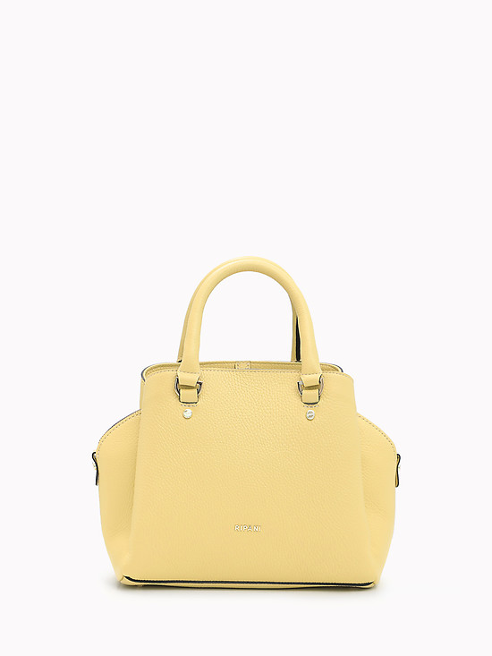 Бледно-желтая кожаная сумка-ранец с двумя ручками  Ripani