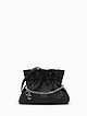 Черная кожаная сумочка-кросс-боди с драпировкой  Marina Creazioni