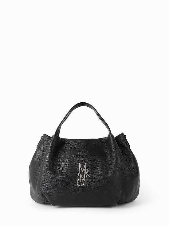 Черная сумка-тоут из мягкой кожи  Marina Creazioni