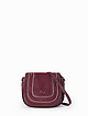 Полукруглая бордовая сумочка кросс-боди из кожи и замши  Marina Creazioni