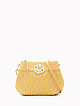 Желтая сумочка кросс-боди и мягкой кожи с узорной строчкой  Marina Creazioni