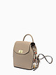 Серо-бежевый рюкзак из кожи со вставками с тиснением под кожу питона  Alessandro Beato