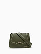 Оливковая сумка кросс-боди из мягкой кожи с декоративной строчкой  Marina Creazioni