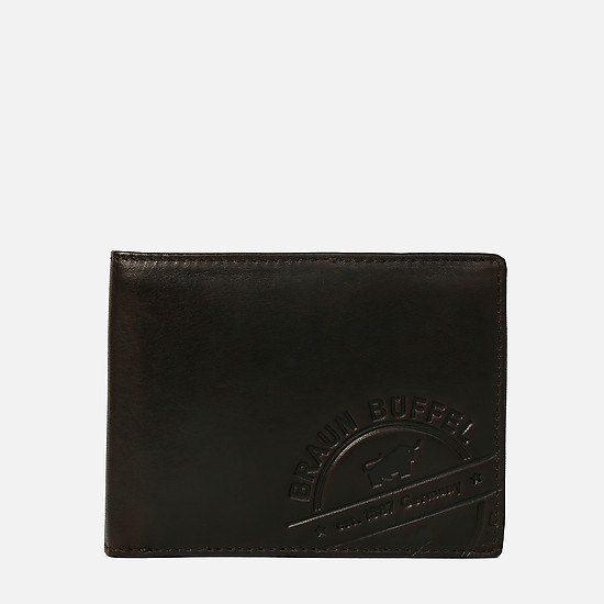 Темно-коричневый  кожаный кошелек с логотипом  Braun Buffel