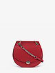 Округлая красная сумочка-боулер из экокожи с ручкой из искусственного жемчуга  David Jones