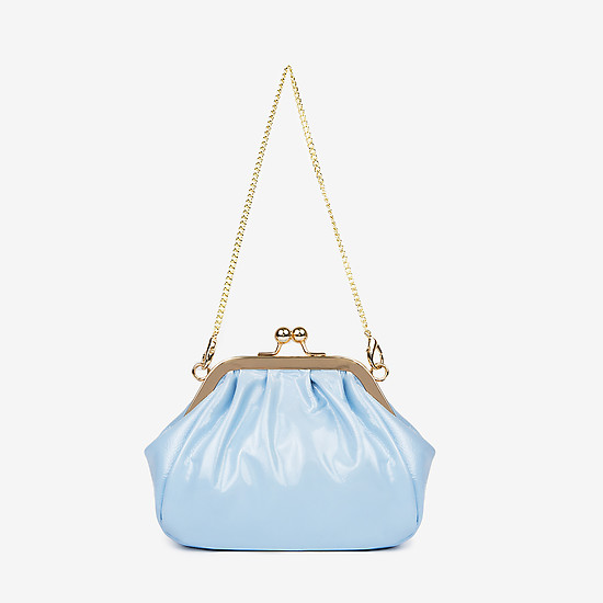 Маленькая голубая сумочка-ридикюль из лаковой кожи  Alessandro Beato
