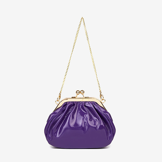 Маленькая фиолетовая сумочка-ридикюль из лаковой кожи  Alessandro Beato