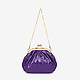Маленькая фиолетовая сумочка-ридикюль из лаковой кожи  Alessandro Beato