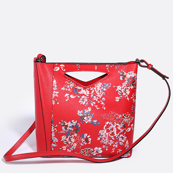 Классические сумки Gianni Chiarini 5775 safiano red flowers