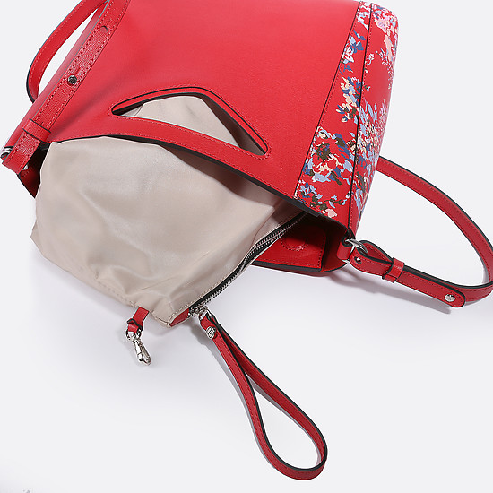 Классические сумки Джианни Кьярини 5775 safiano red flowers