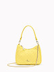 Желтая сумочка-багет из мягкой кожи  с декоративными клепками  Marina Creazioni