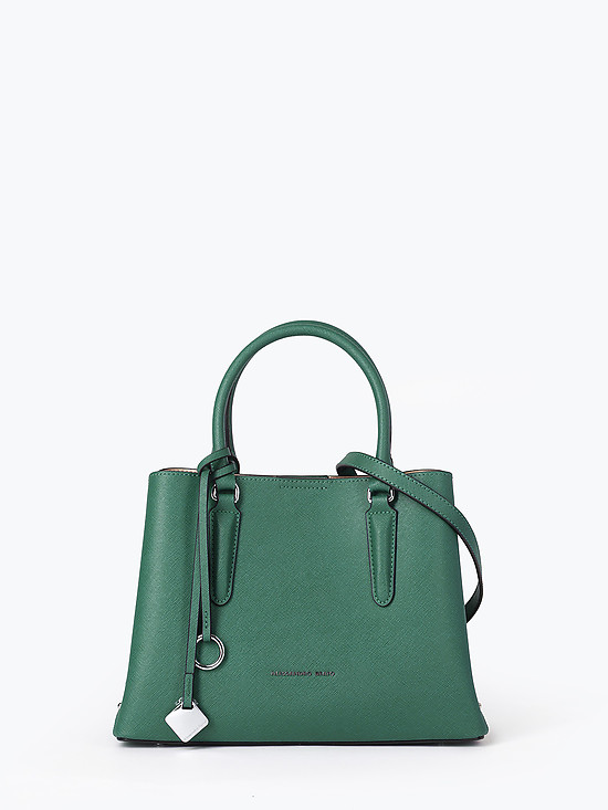 Зеленая сумка-тоут из сафьяновой кожи с тремя отделами  Alessandro Beato