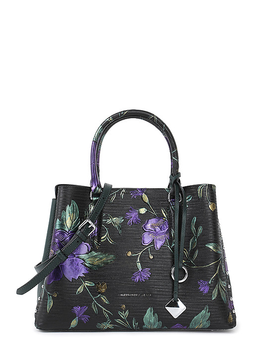 Классические сумки Алессандро Беато 580-6181-Y4 black violet flowers