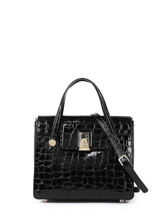Классические сумки Carlo Salvatelli 580 croc black gloss