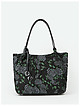 Черная сумка-тоут из мягкой кожи с объемным цветочным тиснением - букле  Alessandro Beato