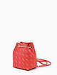 Кораллово-красный мини-рюкзак из мягкой стеганой кожи  Marina Creazioni