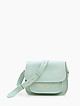 Мятная сумка кросс-боди из кожи с декоративной строчкой  Marina Creazioni