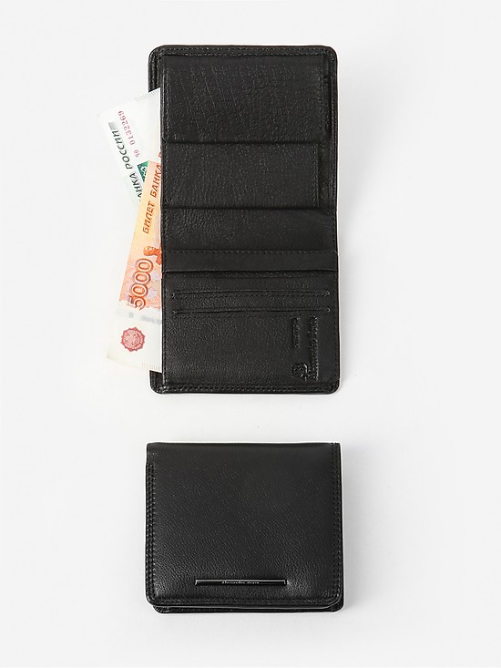 Компактный бумажник из черной кожи  Alessandro Beato