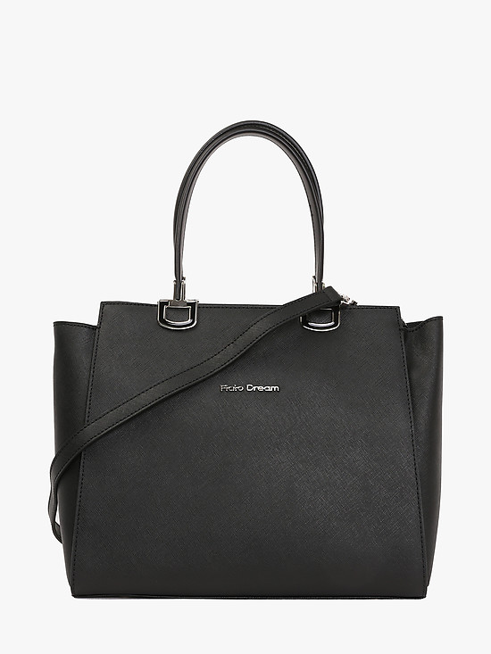 Классическая черная сумка-тоут из сафьяновой кожи  Fiato Dream