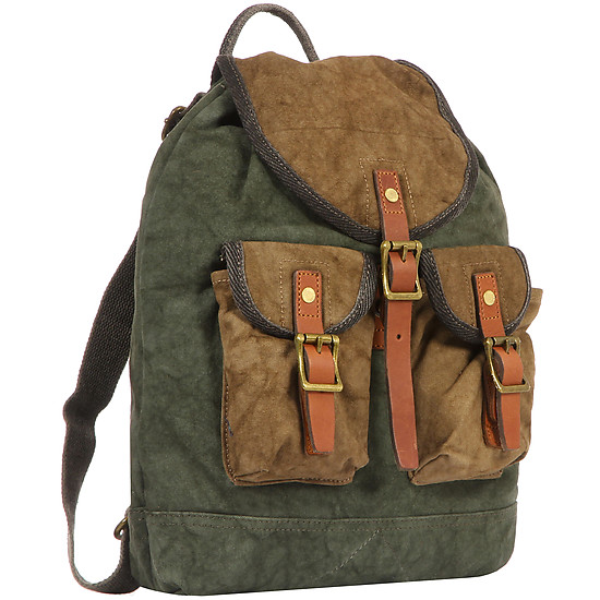 Вместительный рюкзак в стиле ретро с оригинальной текстурой в цвете хаки  The Same Direction