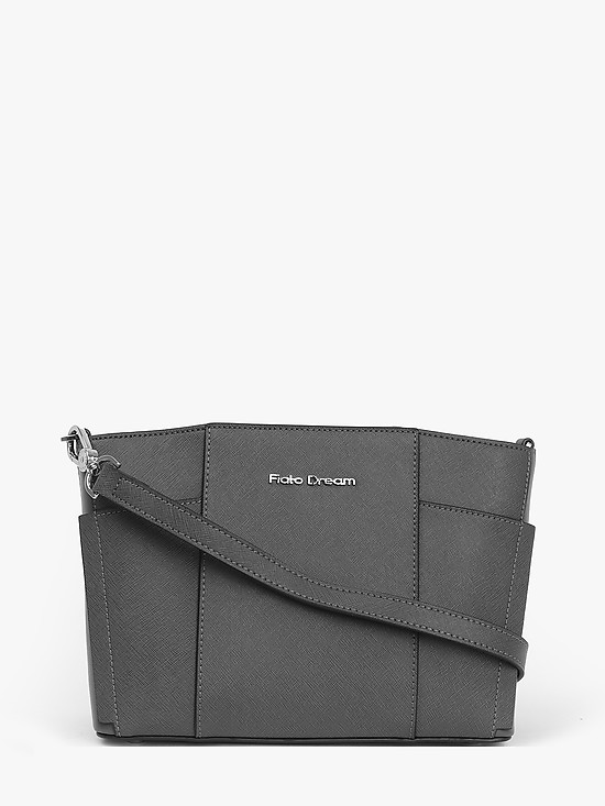 Повседневная сумочка-клатч из серой сафьяновой кожи с ремешком на плечо  Fiato Dream