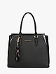 Черная прямоугольная сумка-тоут из сафьяновой кожи с лаковыми вставками  Fiato Dream
