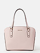 Нюдовая сумка-шоппер из сафьяновой кожи с косметичкой в комплекте  Alessandro Beato
