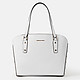 Белая сумка-шоппер из сафьяновой кожи с косметичкой в комплекте  Alessandro Beato